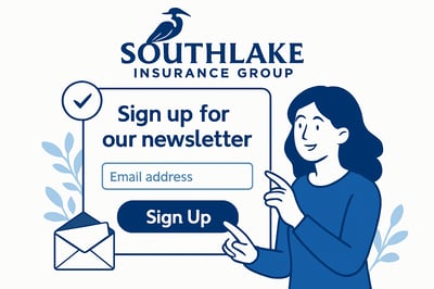 Newsletter signup illustration for Southlake Insurance Group